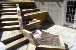 Before and after raised garden beds